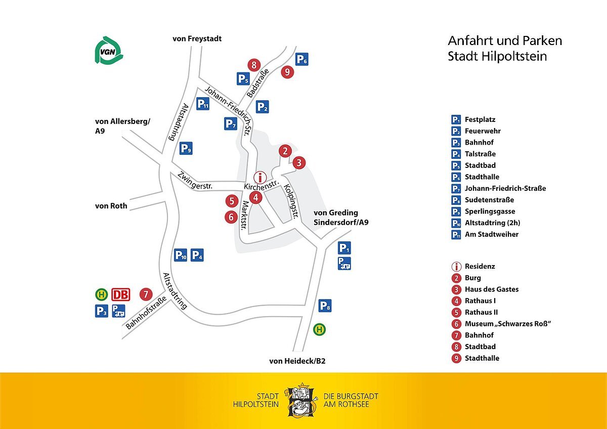 Verkehrsspinne Anfahrt und Parken Hilpoltstein