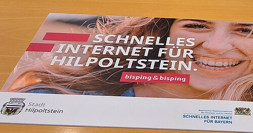 Schild "Schnelles Internet für Hilpoltstein" bisping&bisping